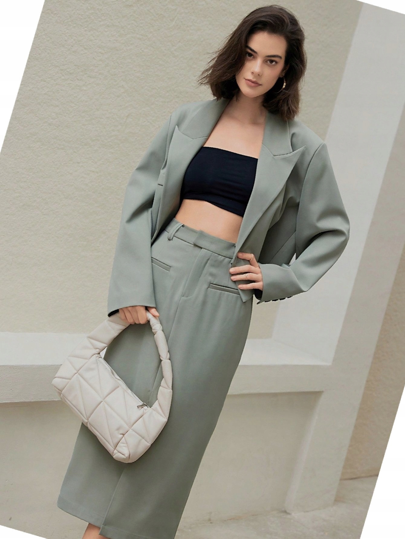 Dámský oblek Maxi Olivová Sako Sukně L 40