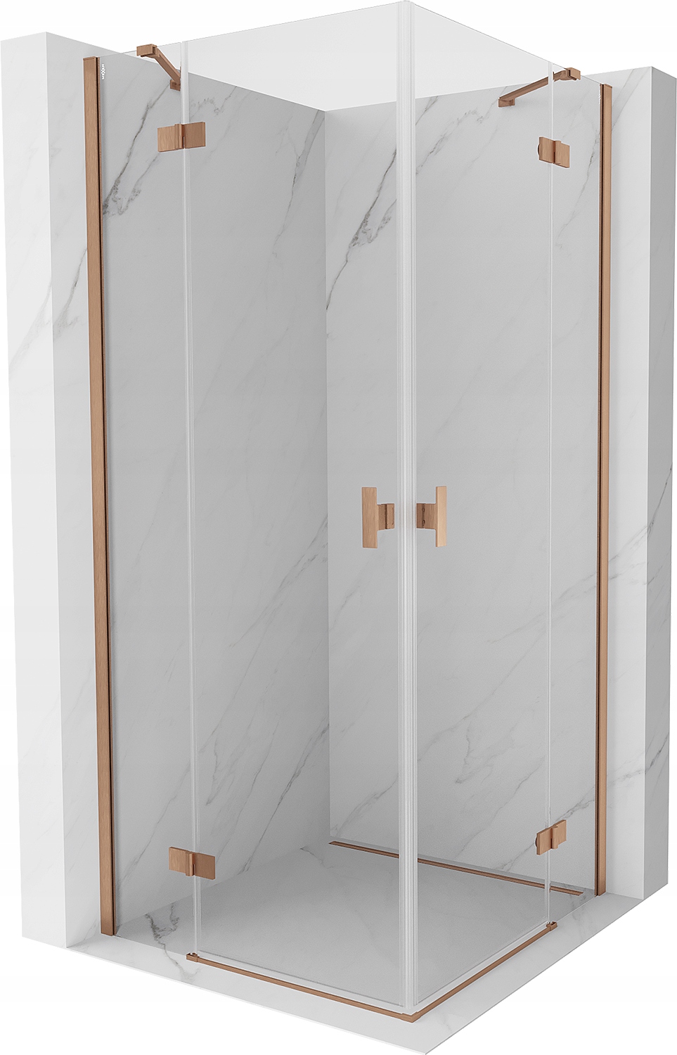Mexen Mist-h Duo Kabina Prysznicowa 85X85 CM Transparent Miedź Szczotka