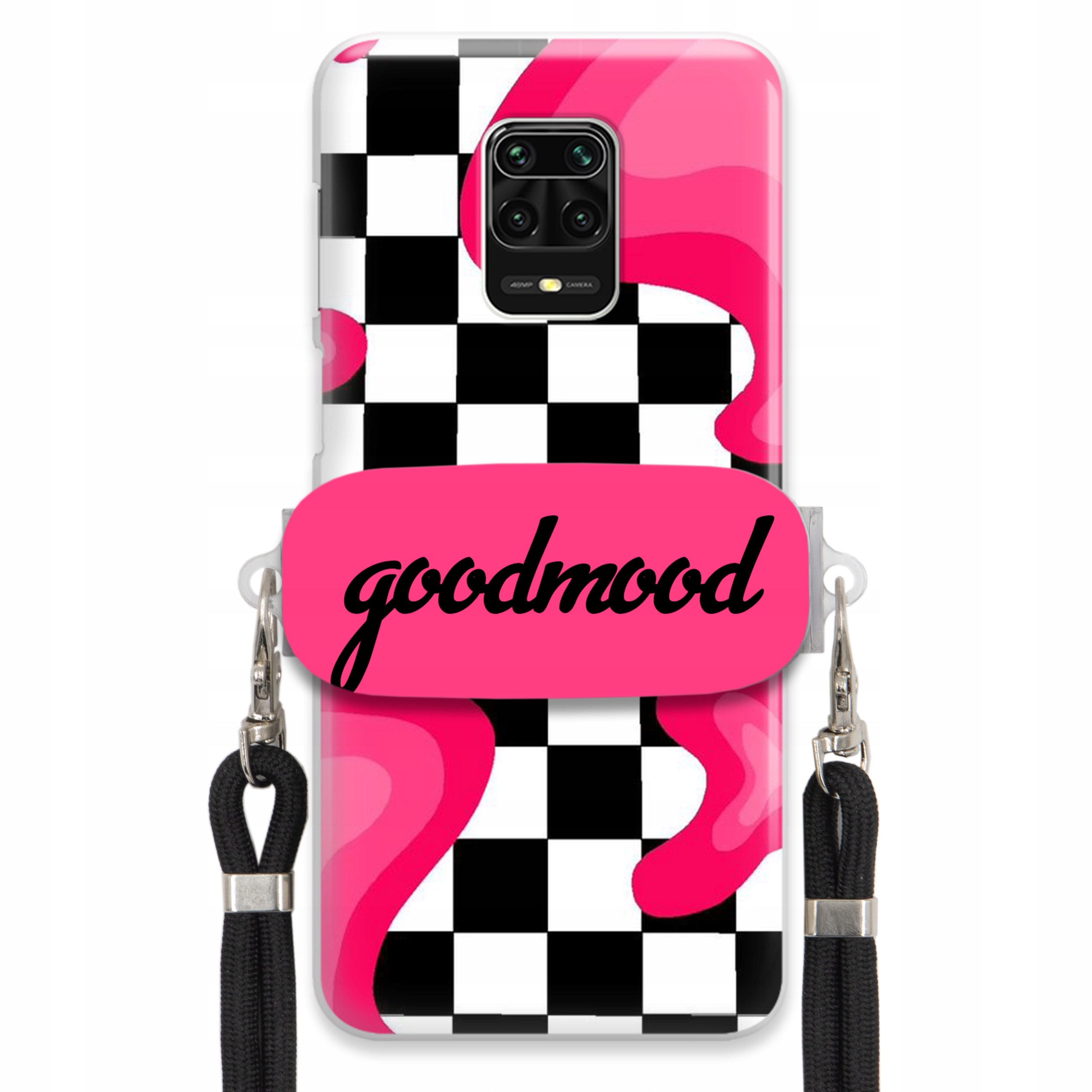 Puzdro Pre Xiaomi Redmi Note 9 Pro Sada Case Držiak Na Vodítko Čierny Splash