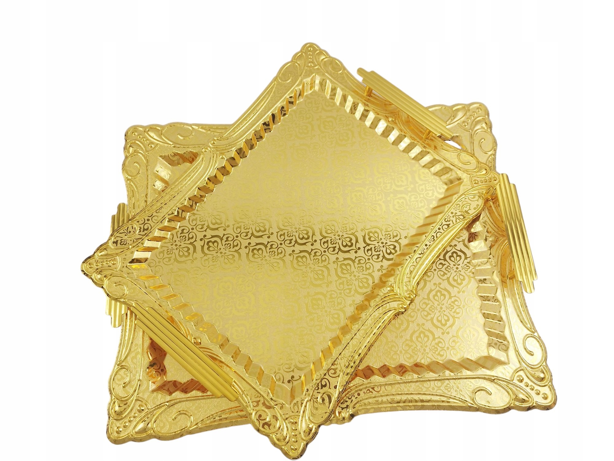 Sada kovových táců 2 kusy Gold Y460