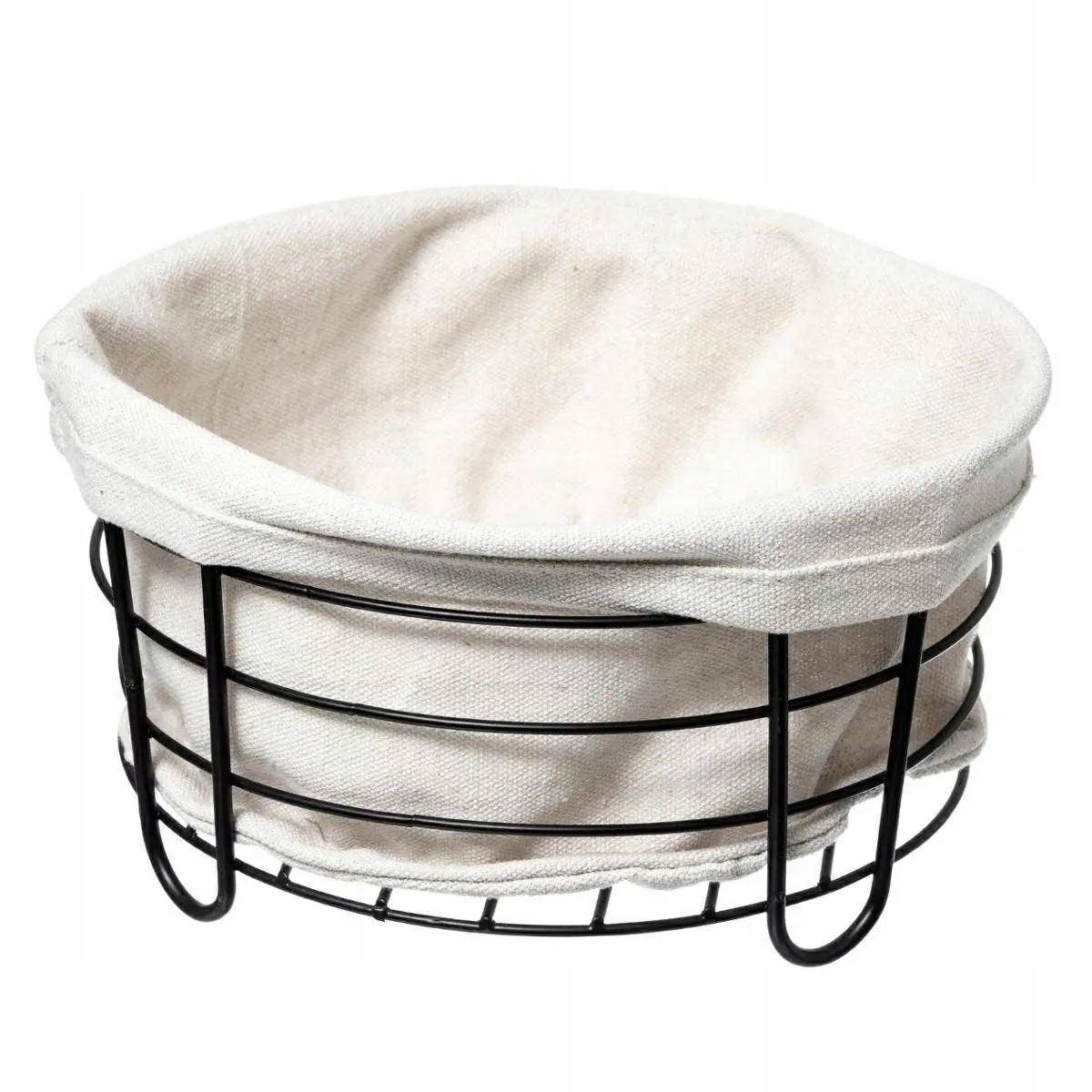 

Koszyk Na Pieczywo Chleb Tkanina+metal 21cm Beżowy