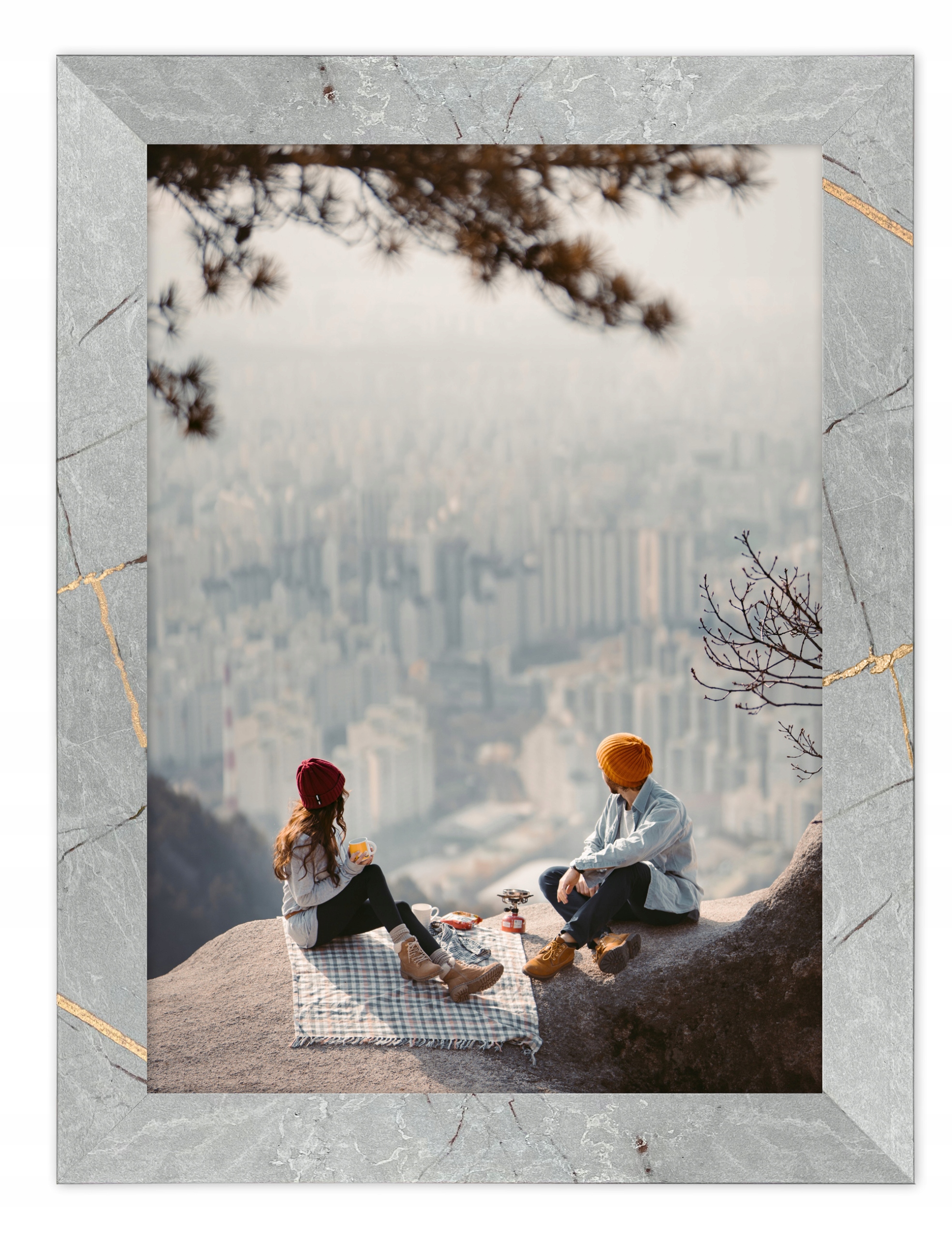 

Pandora ramka do zdjęć 15x21 szara ze złotem