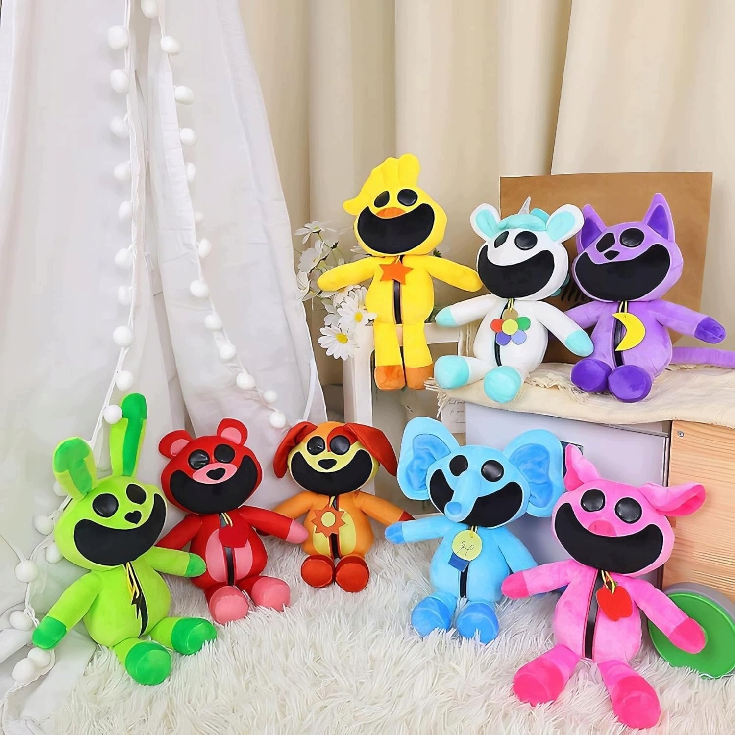 Zestaw 8 maskotek Smiling Critters RegMag 30 cm