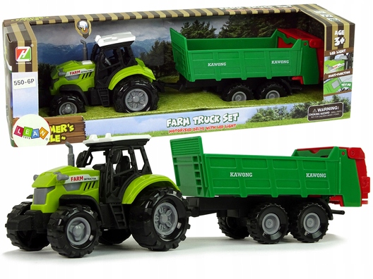 

Traktor z Przyczepka Dźwięk Zielony Farma