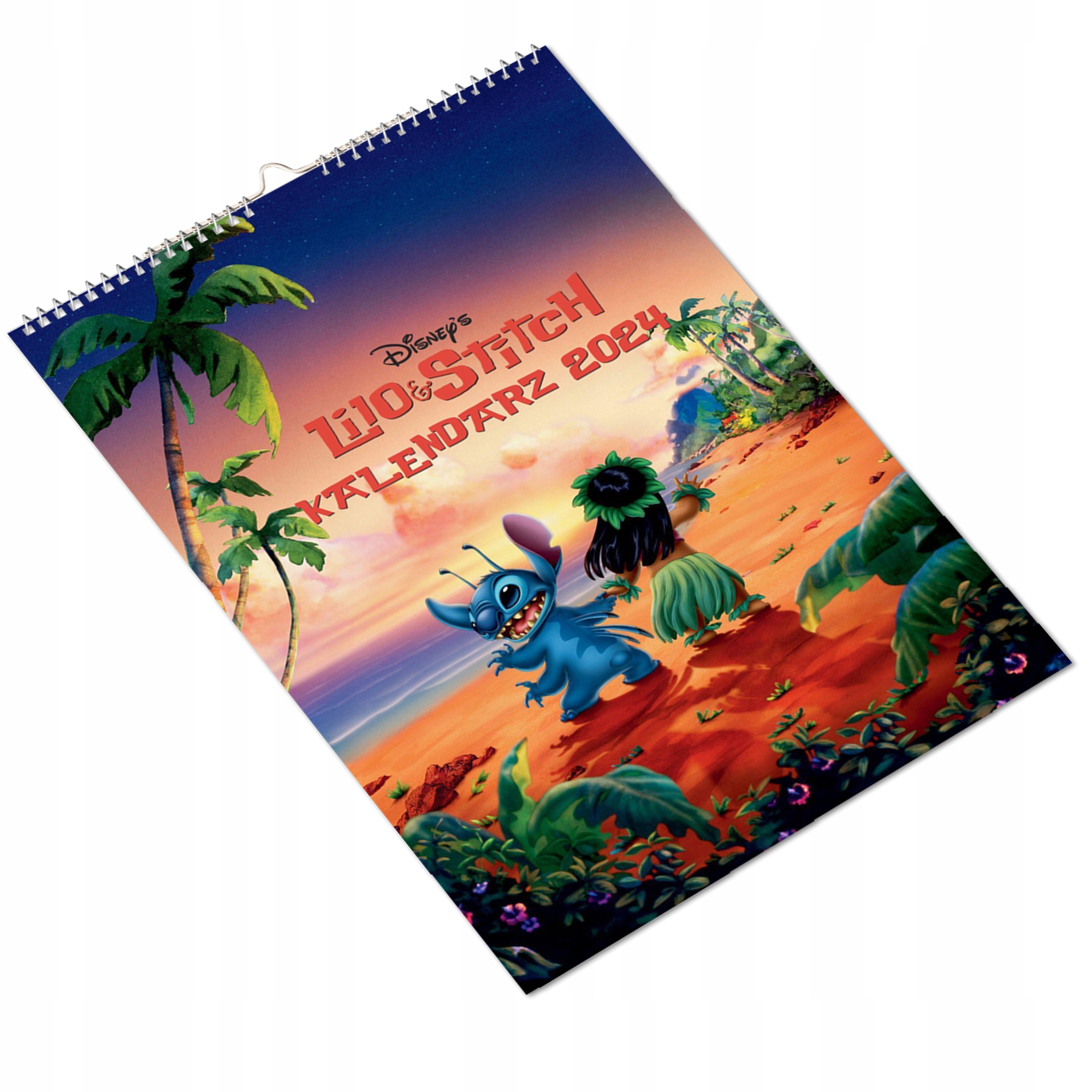 KALENDARZ ŚCIENNY NA ROK 2024 LILO I STICH BAJKA WIELOPLANSZOWY A4 Rozmiar A4