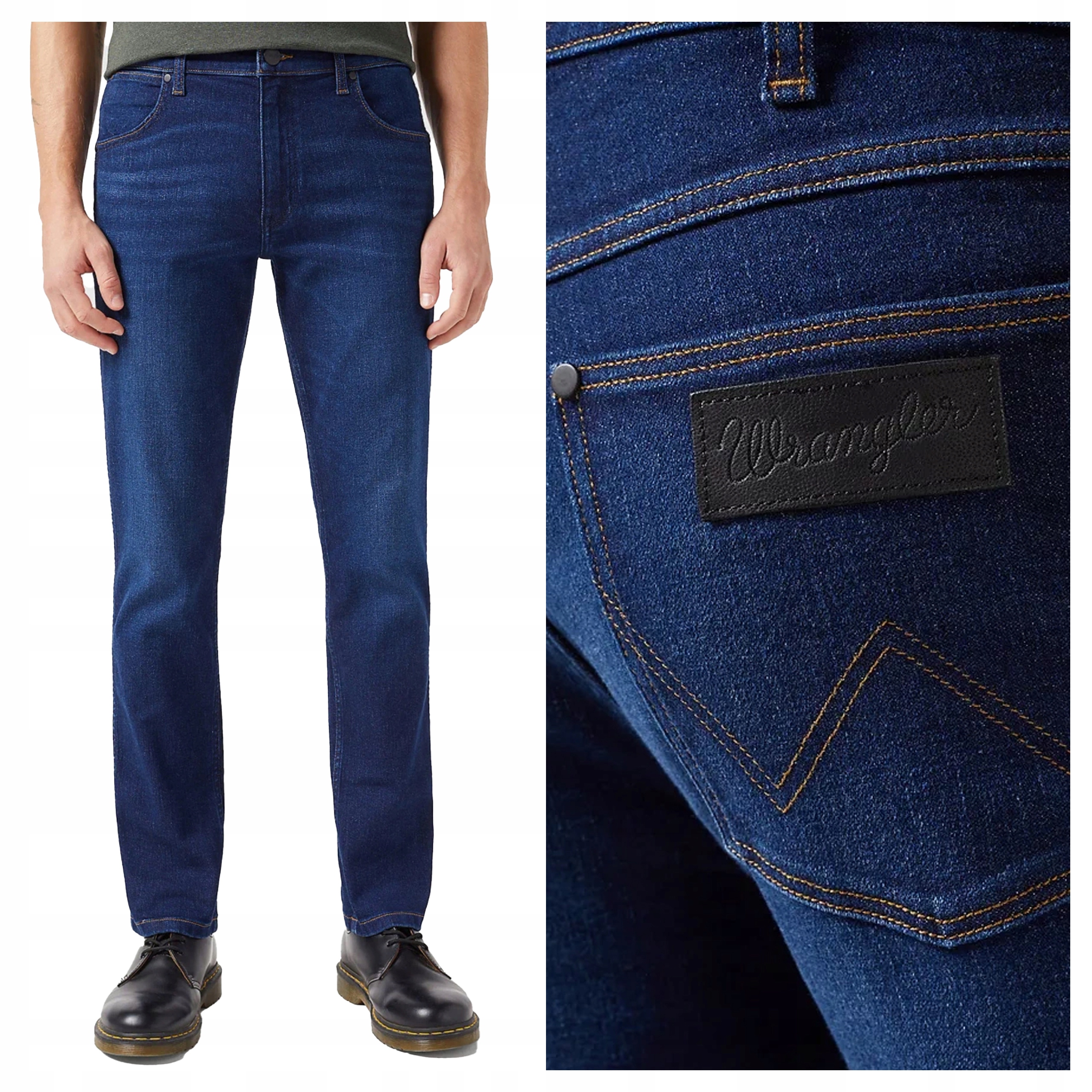 Pánské kalhoty Wrangler Greensboro Džínové Bavlněné Tmavě modré W30 L34