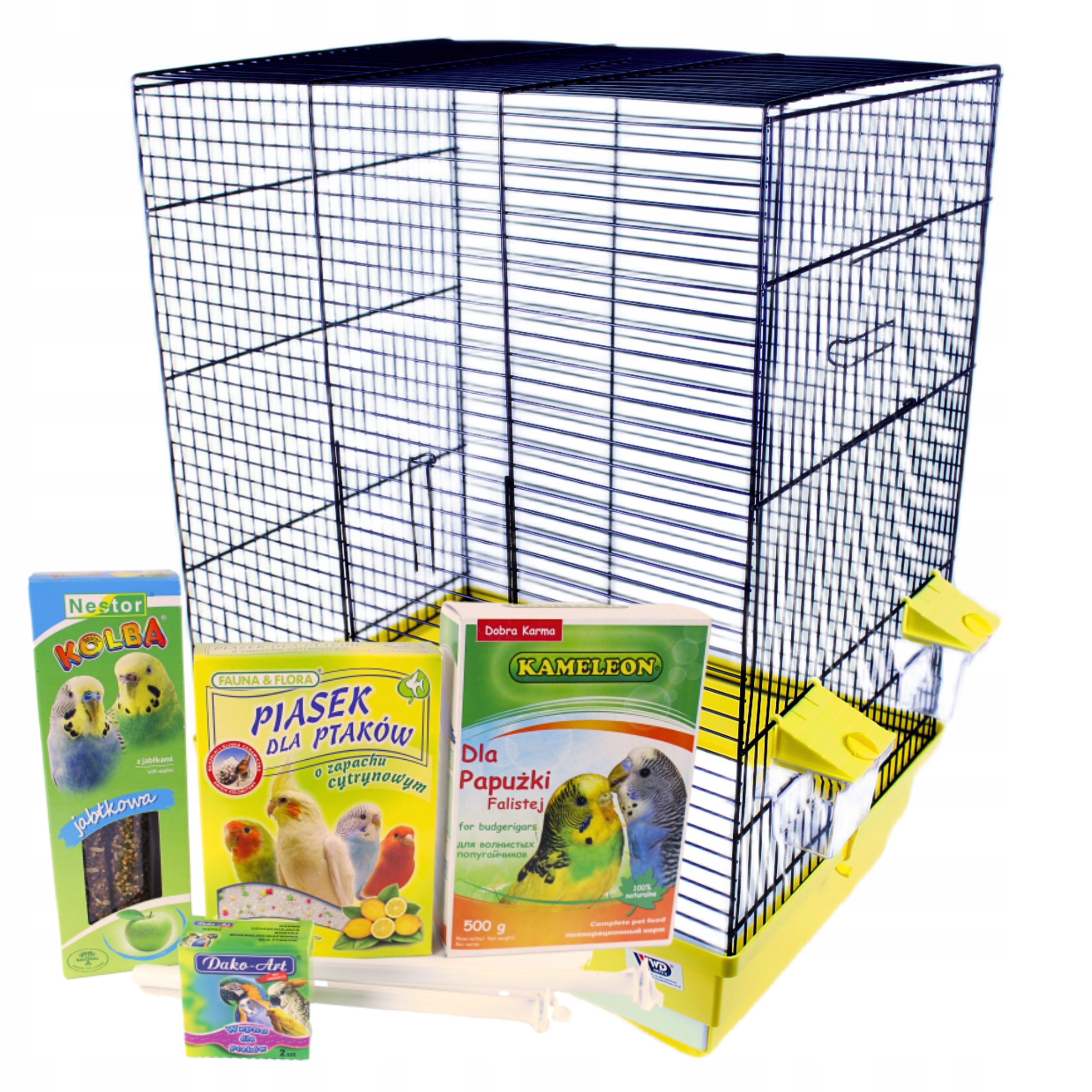 Levně Set Klec Pro Ptáky Velký Papoušek Kanarka nimfy