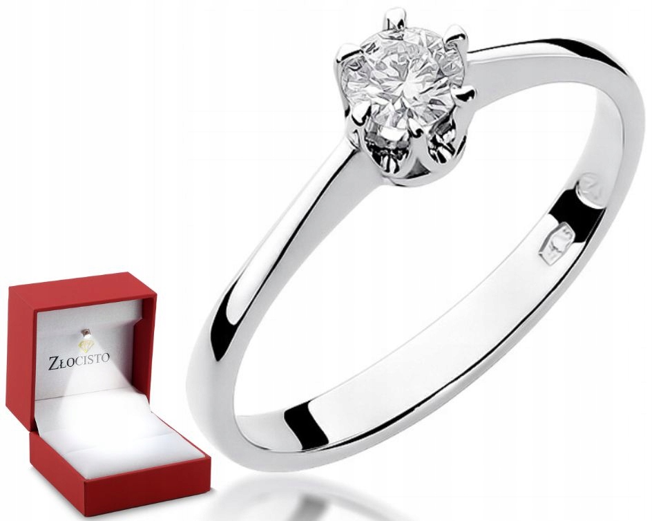 Prstýnek Brylant 0,20 Ct Bílé Zlato Gravírování