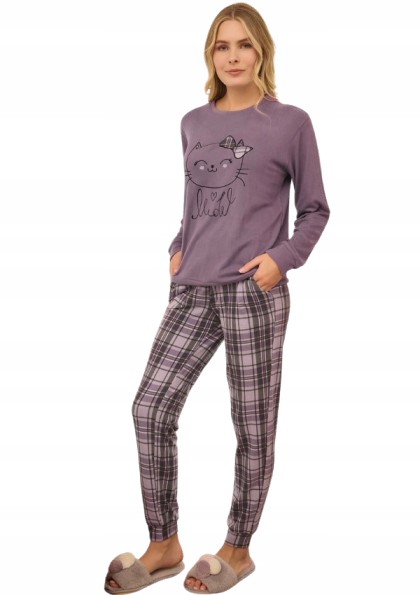 Pletené Teplé Pyžamo Kočka S Mašličkou Meow Kočka Série Thermal XL