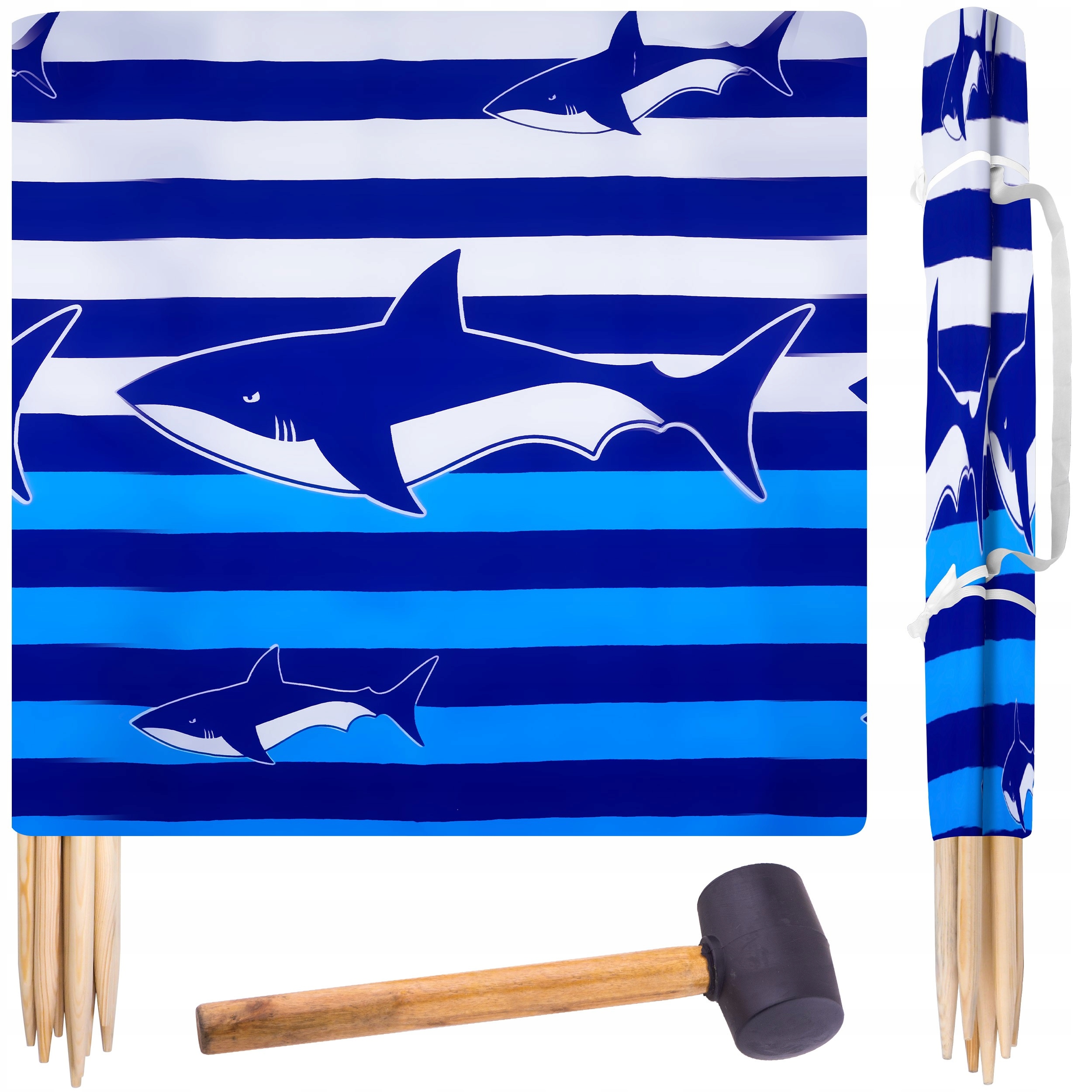 

8 m Parawan Plażowy Na Plaże Mata Piknik Młotek