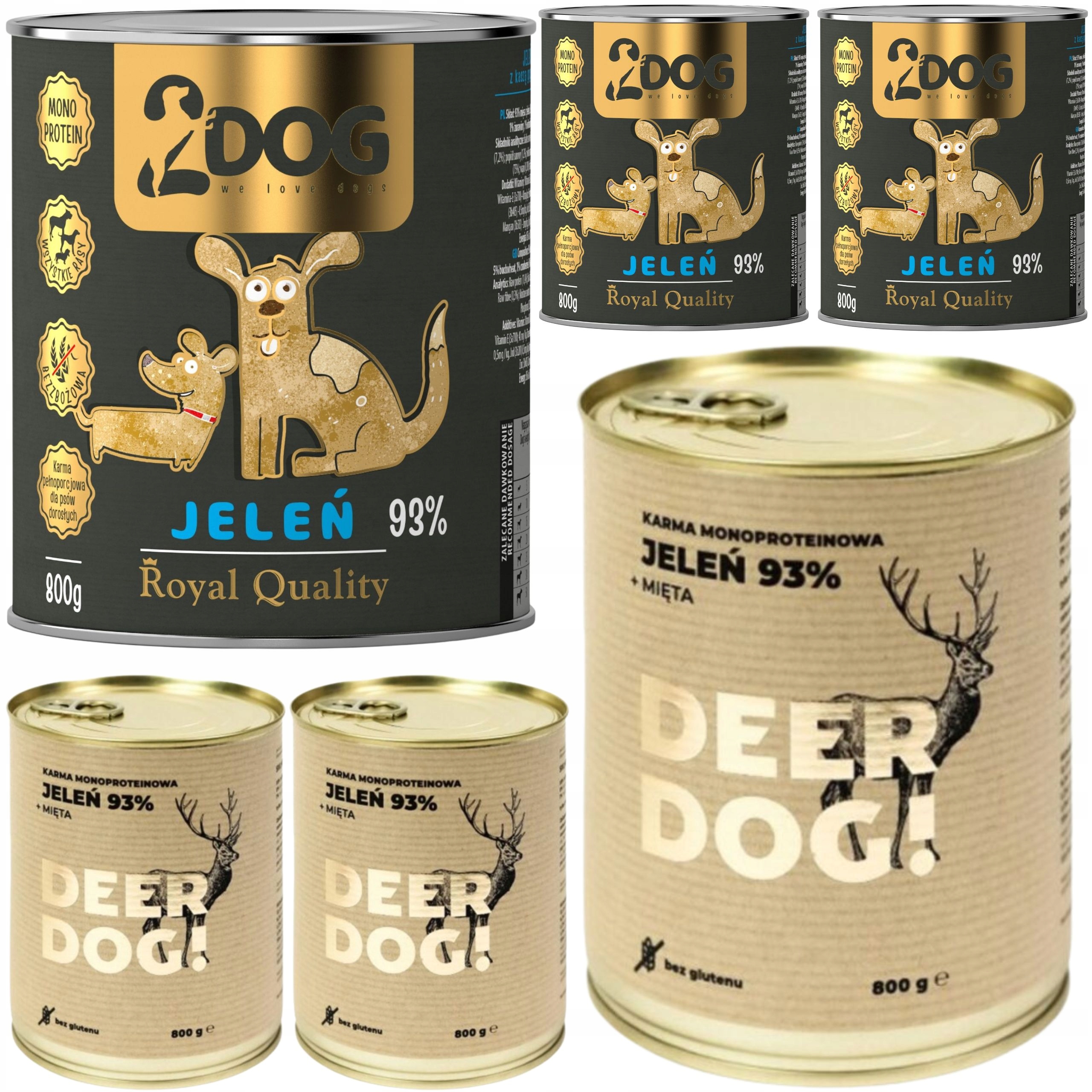 Deer Dog Jelen s mátou 800 g 2 dog Jelen 93% Royal Quality monoproteinový