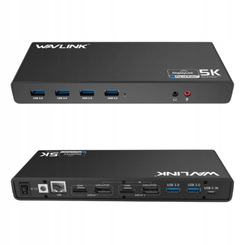 Wavlink Uniwersalna Stacja Dokująca Pro Dual 4K 2×HDMI/DP Usb 3.0/USB-C
