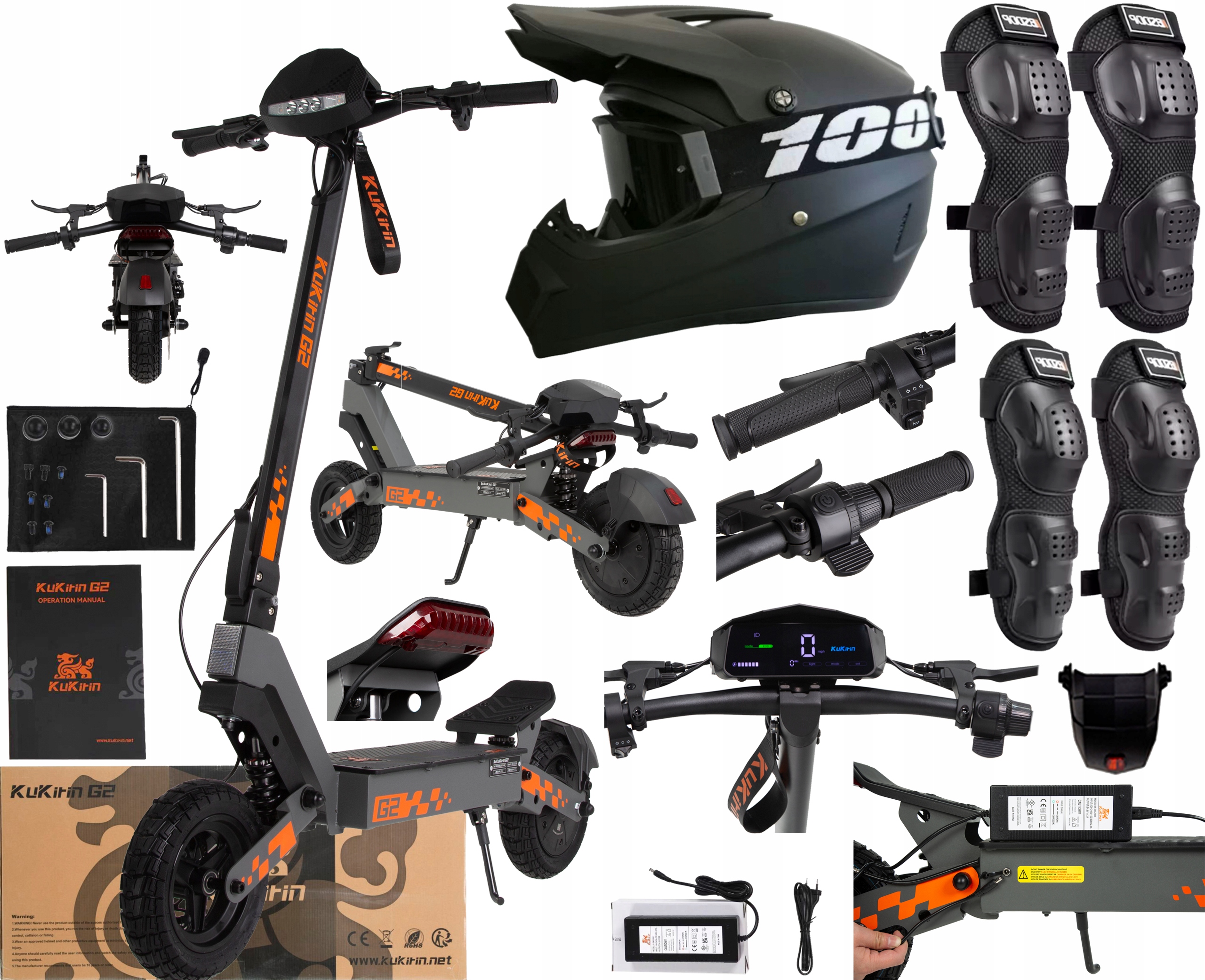 KuKirin G2 Składany 800 W 48V 15 Ah 45 Km/h 55 Km 10" Terenowy Pl +Prezent