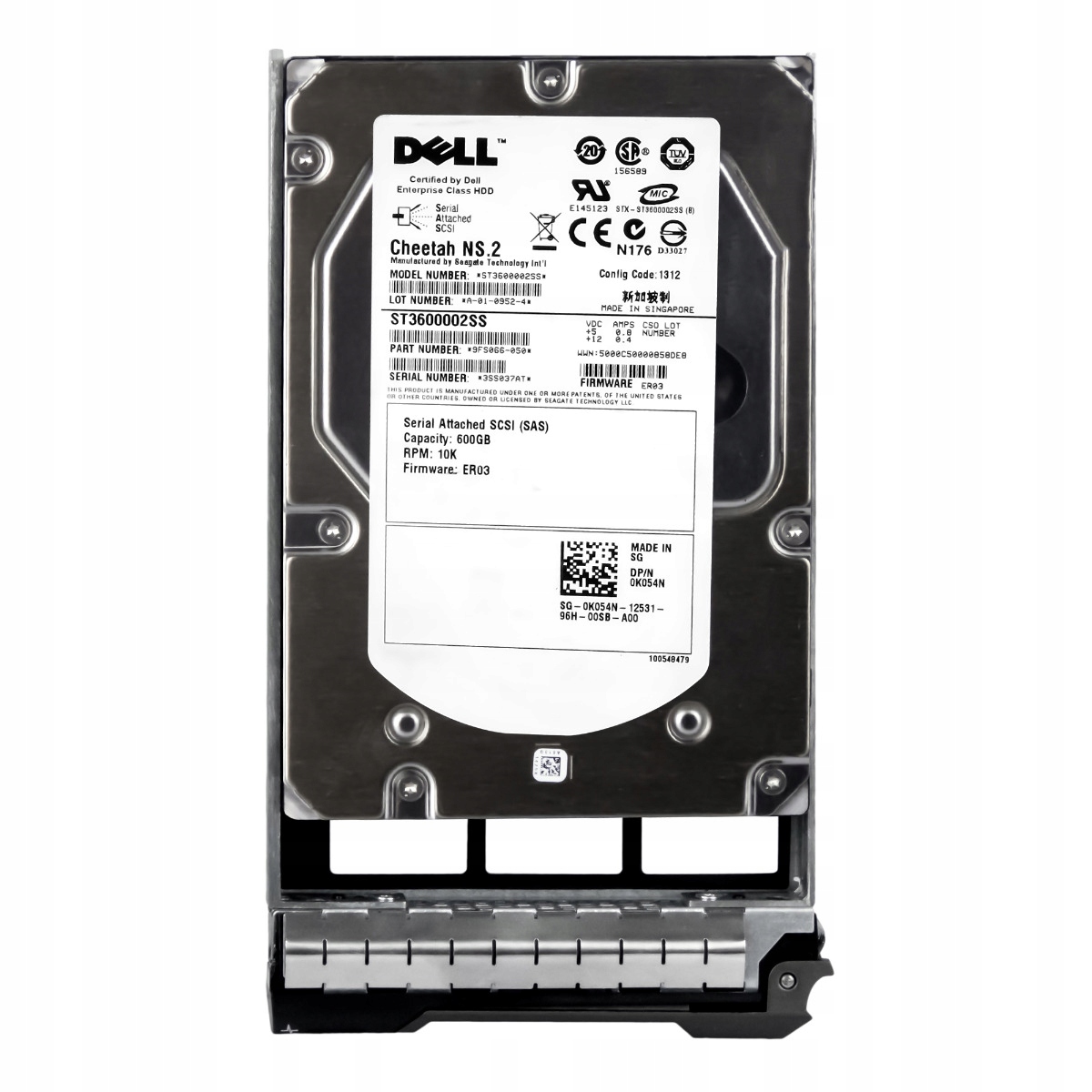 Dell 0K054N 600GB 10K 16MB SAS-2 3.5'' ST3600002SS