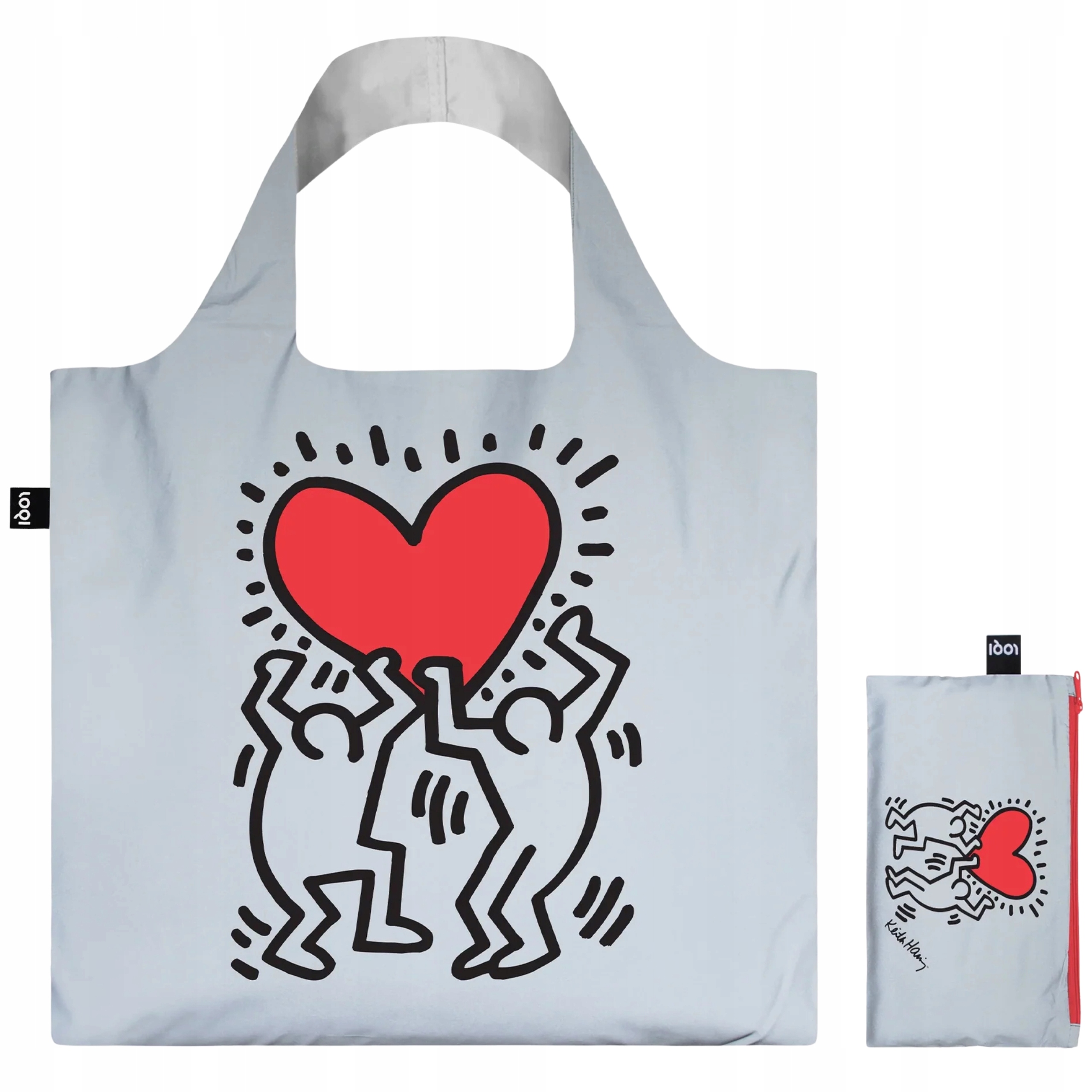 Příruční taška Loqi Keith Haring–Dancing Heart Reflexní nákupní taška
