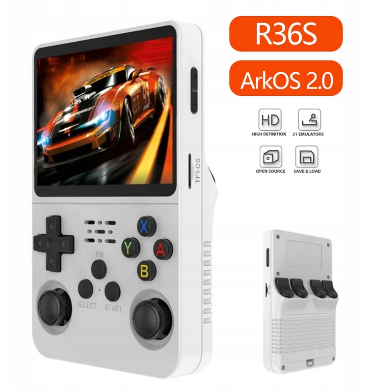 R36S Konsola Do Gier Retro 20000 Gry 64GB Biała