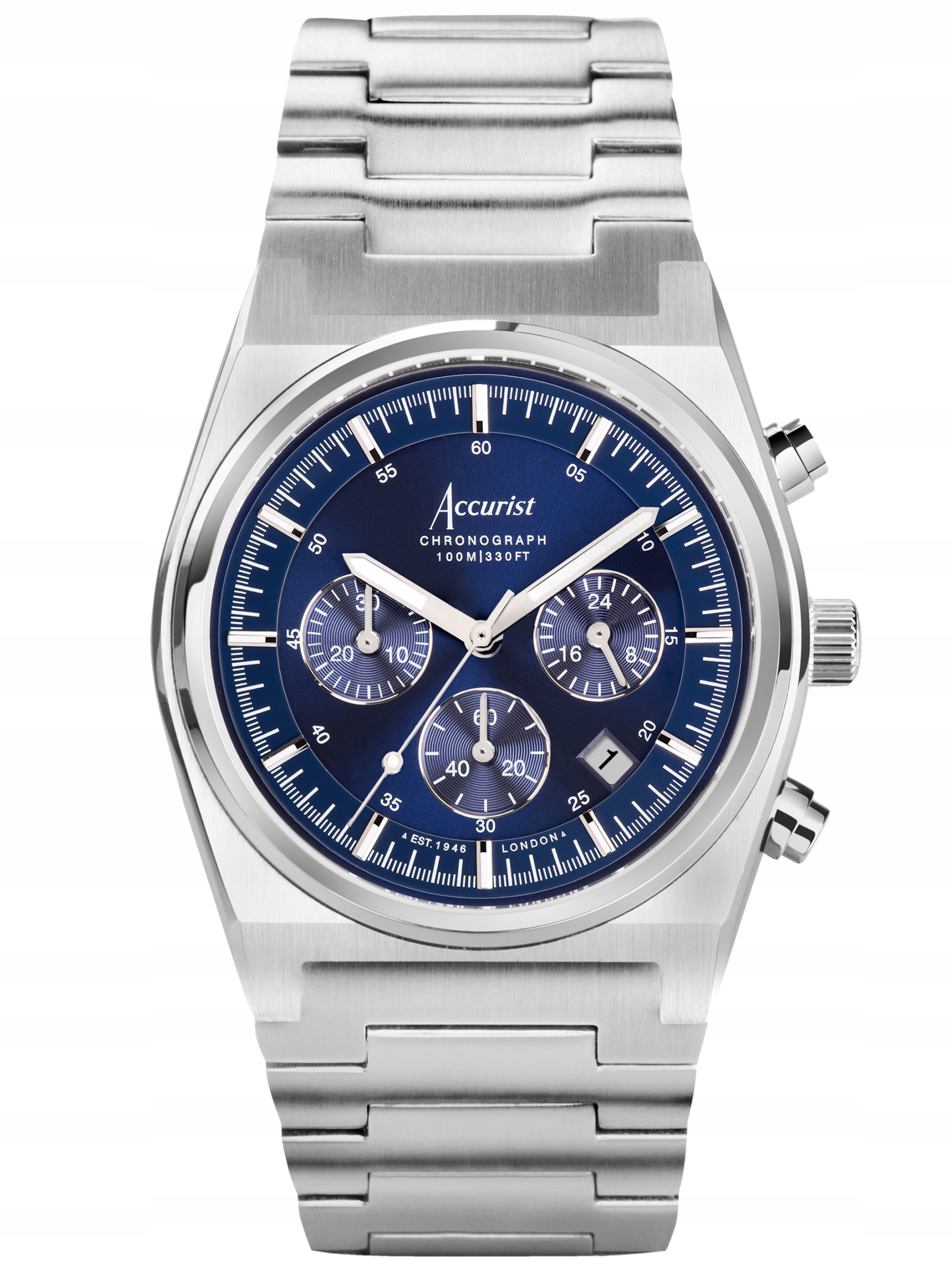 Nové Originální Pánské Hodinky Accurist Origin 70001 Chronograf stříbrné datum