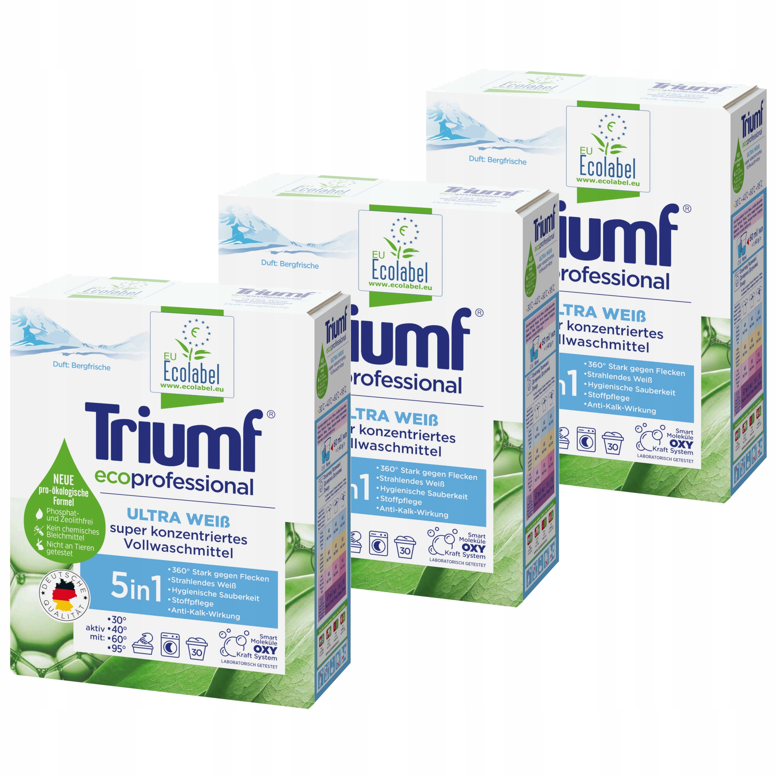 3x Prášek na praní Triumf White 30 praní 1,8 kg