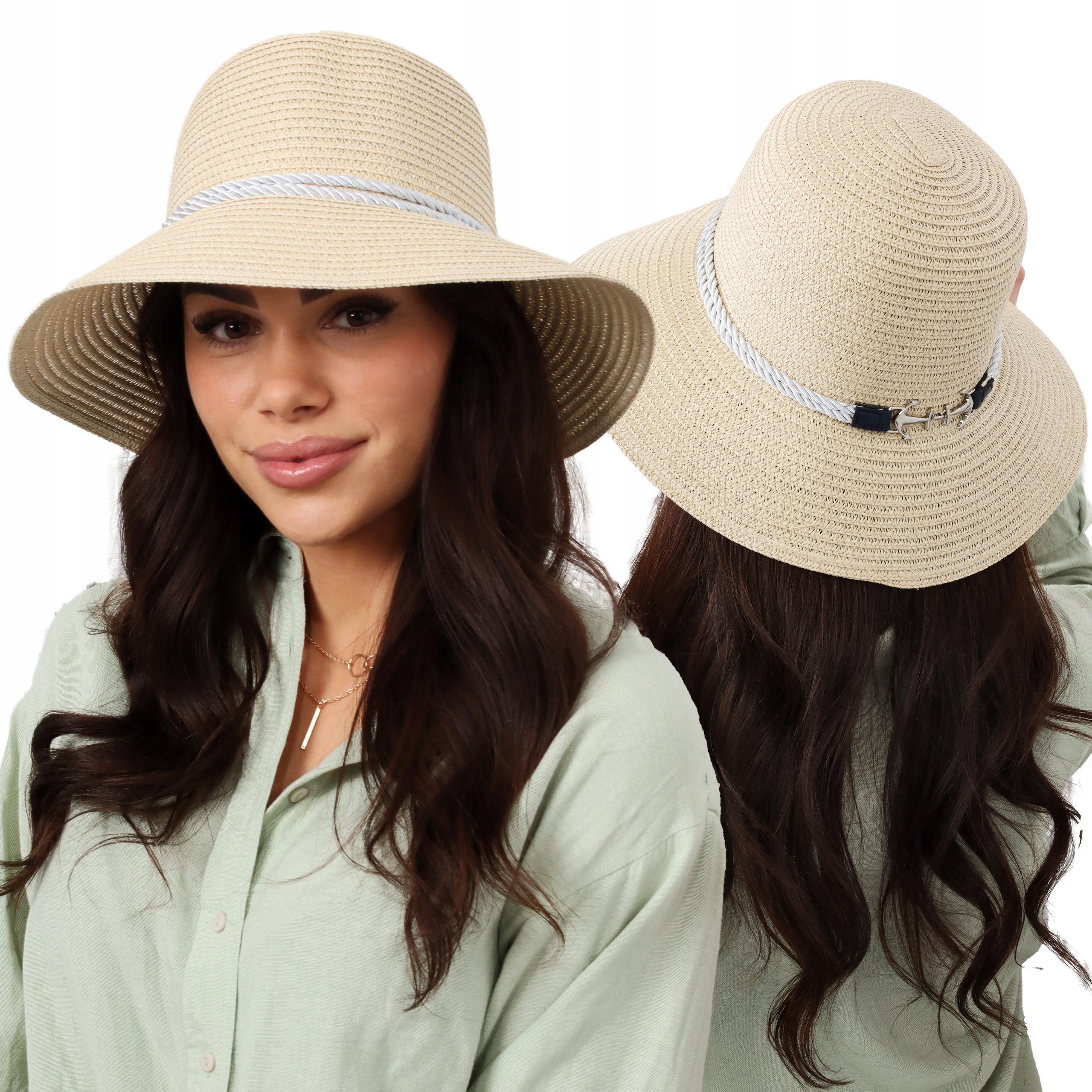 

Kapelusz Damski Bucket Hat Słomkowy Letni Beżowy