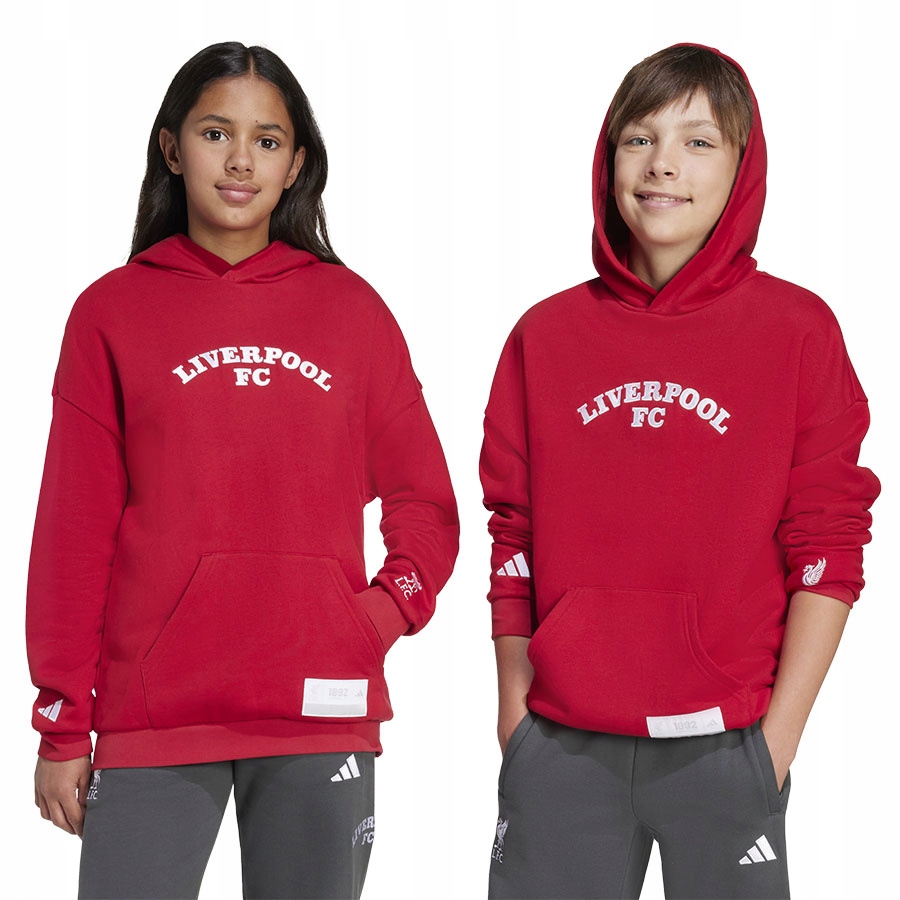 Mikina adidas Liverpool Fc Hoody Junior JW7879 červená 140 cm