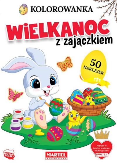 

Kolorowanka z naklejkami. Wielkanoc z zajączkiem