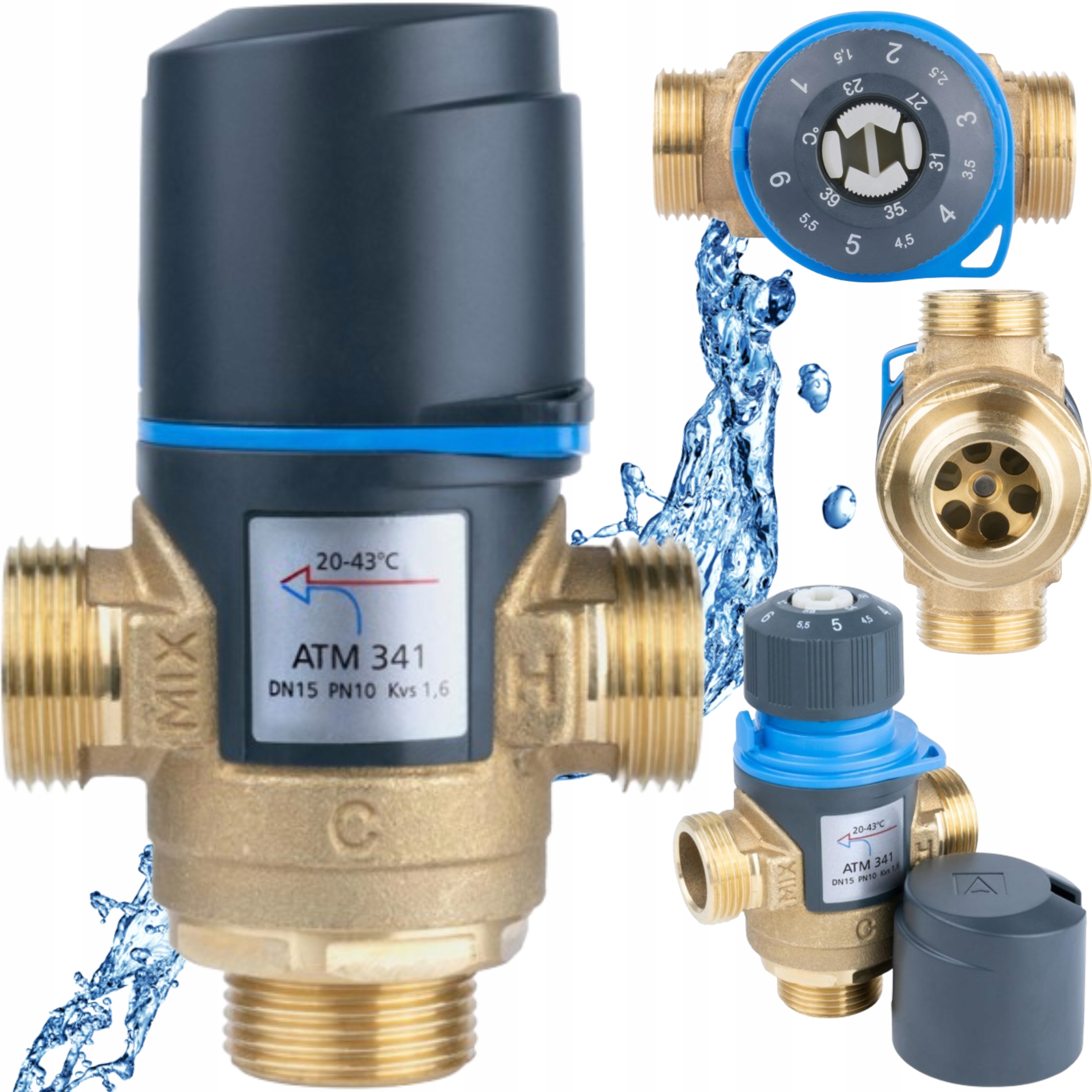 Mosadzný Termostatický Zmiešavací Ventil Atm 341 3/4" 20-43°C Afriso