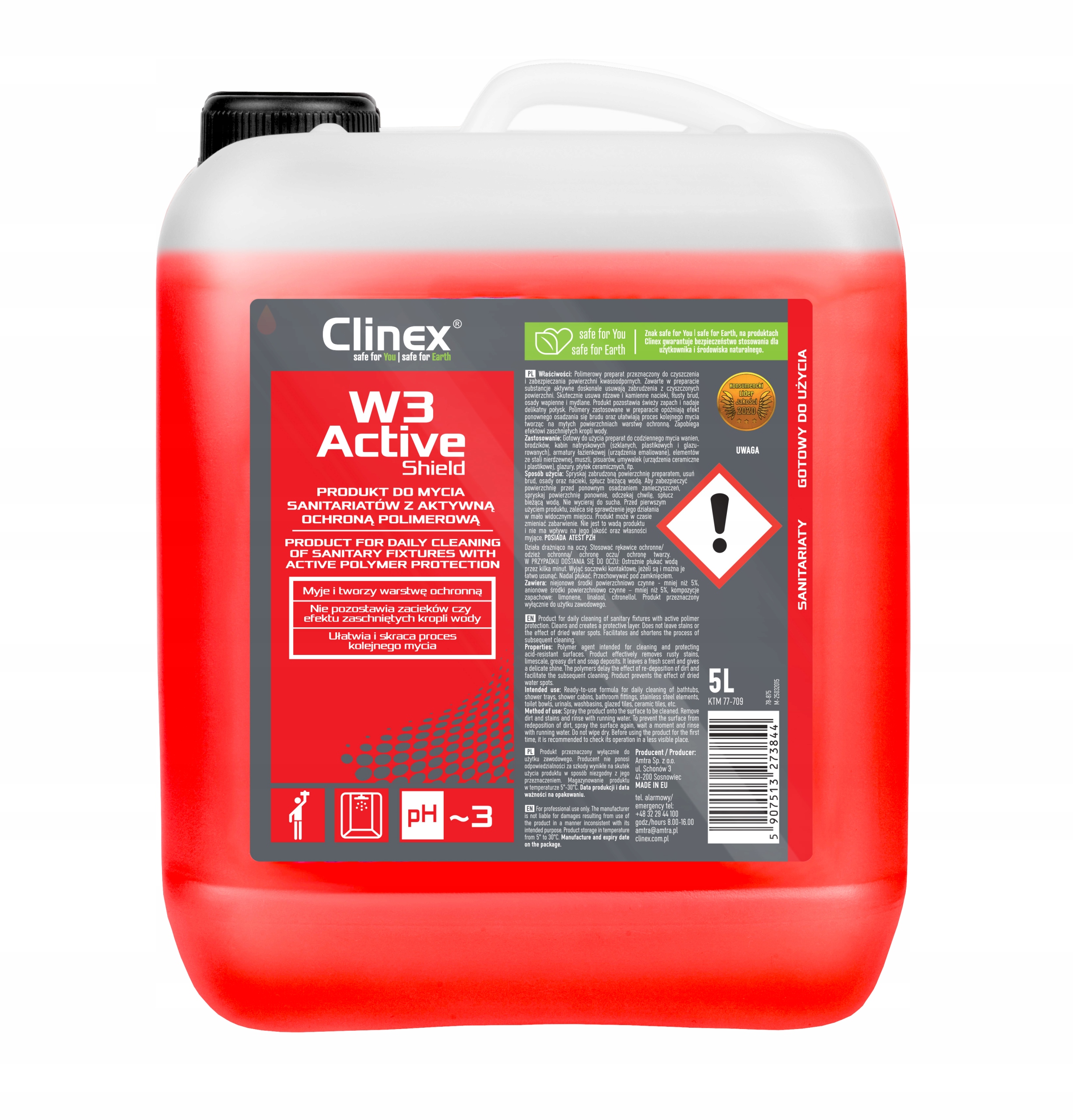 

Clinex W3 Active Shield 5L Płyn do mycia łazienki