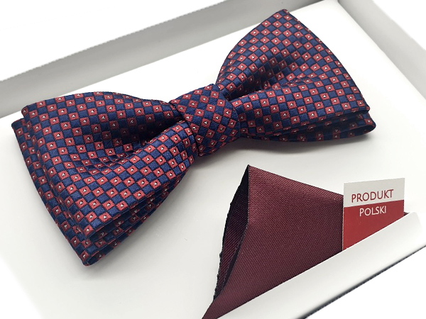 MUCHA / MUSZKA MĘSKA MAŁA GRANATOWA BORDOWA WZORY