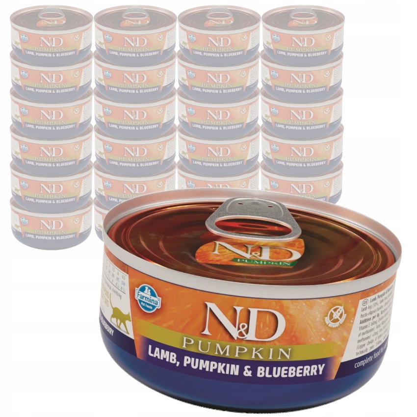 Levně Farmina N&d Lamb & Pumpkin Blueberry 24x70g Mokré Krmivo Pro Kočky Jehněčí maso