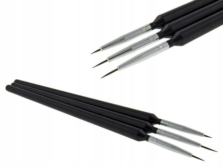 

Pędzelki do zdobień paznokci 3szt 0 00 000