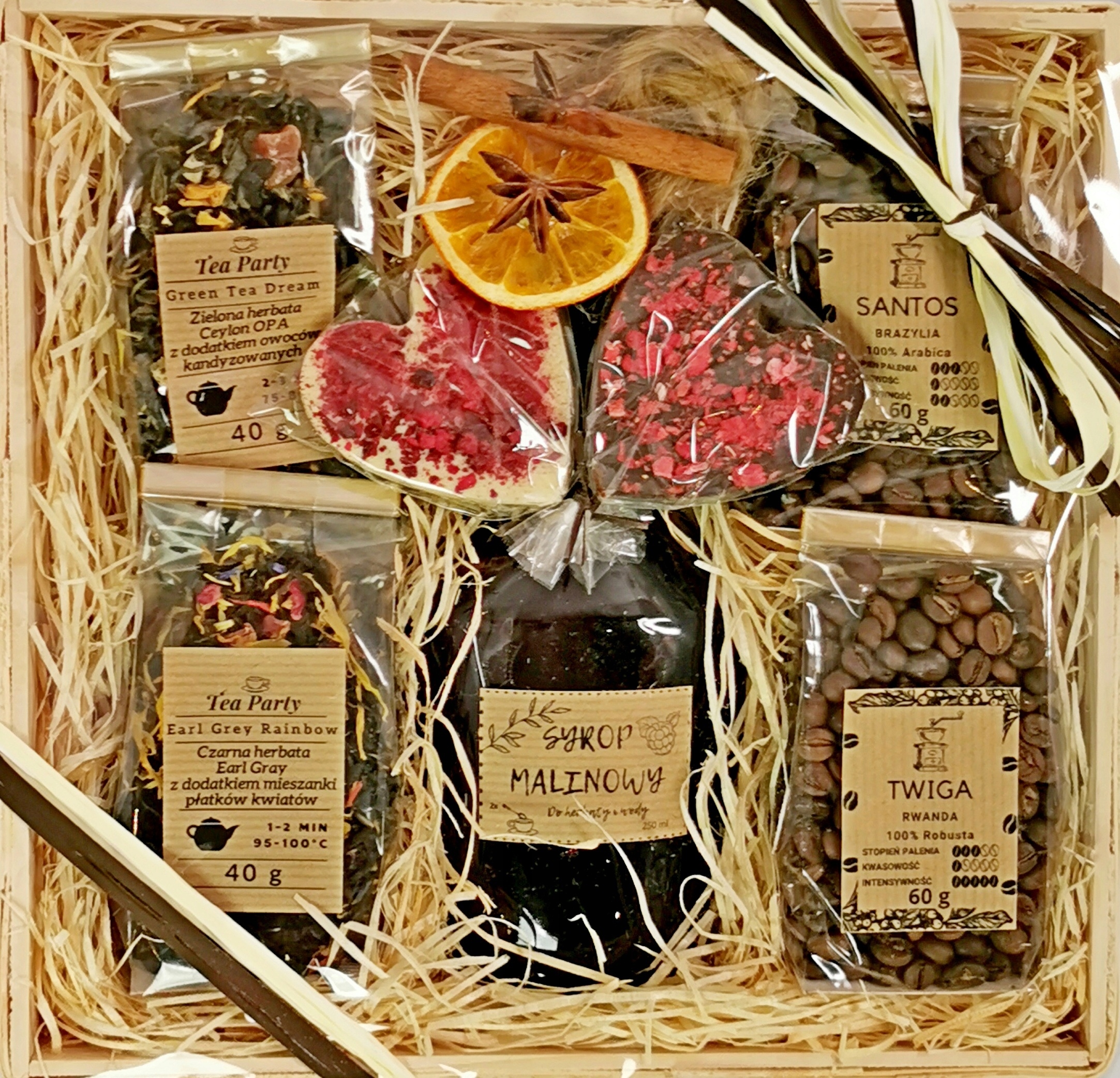 Levně Dárkový Koš Sada káva čaj sirup Dárek