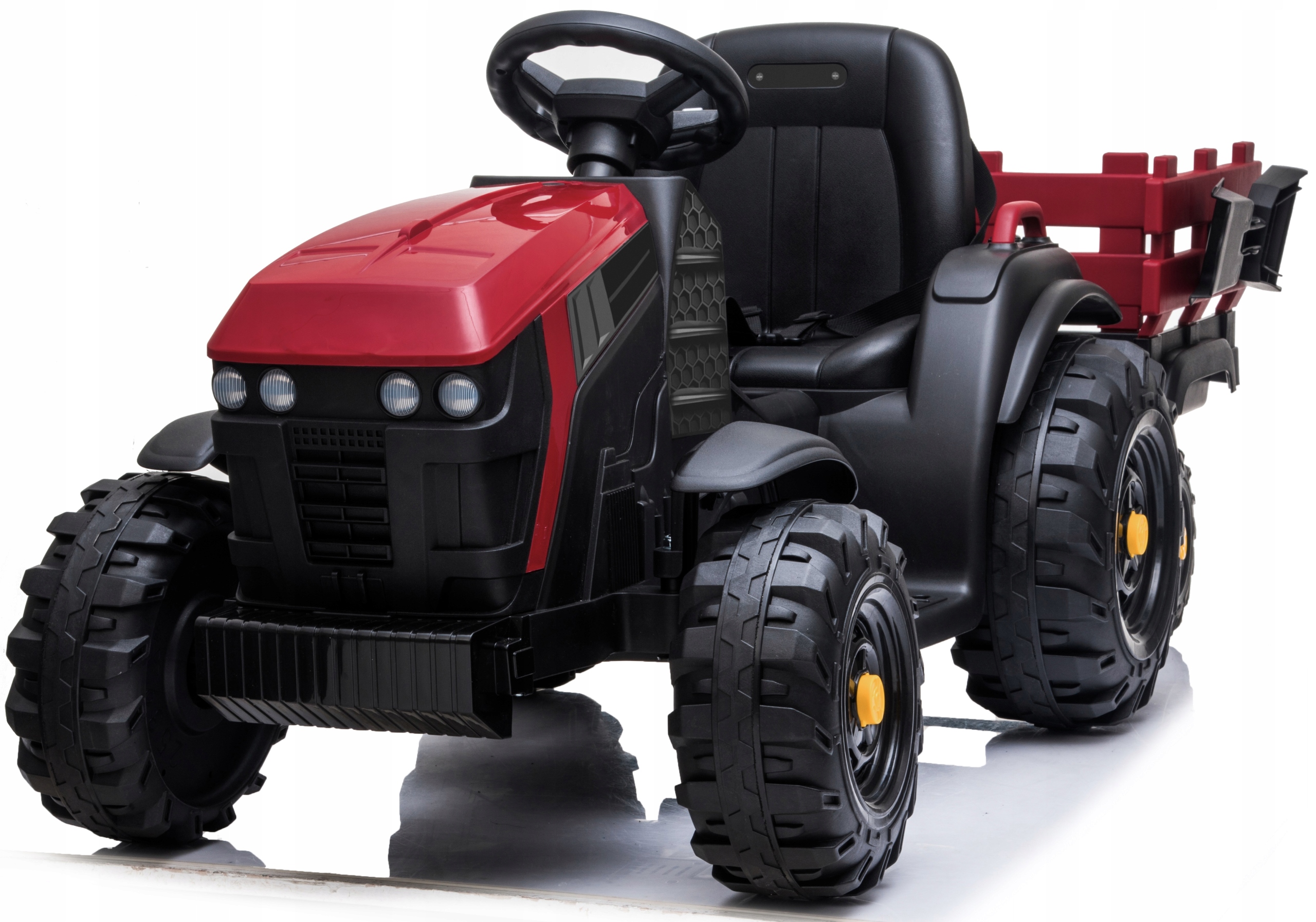 Traktor Na Akumulator Przyczepa Przyczepka Skóra Miękkie Koła Eva Pilot 12V