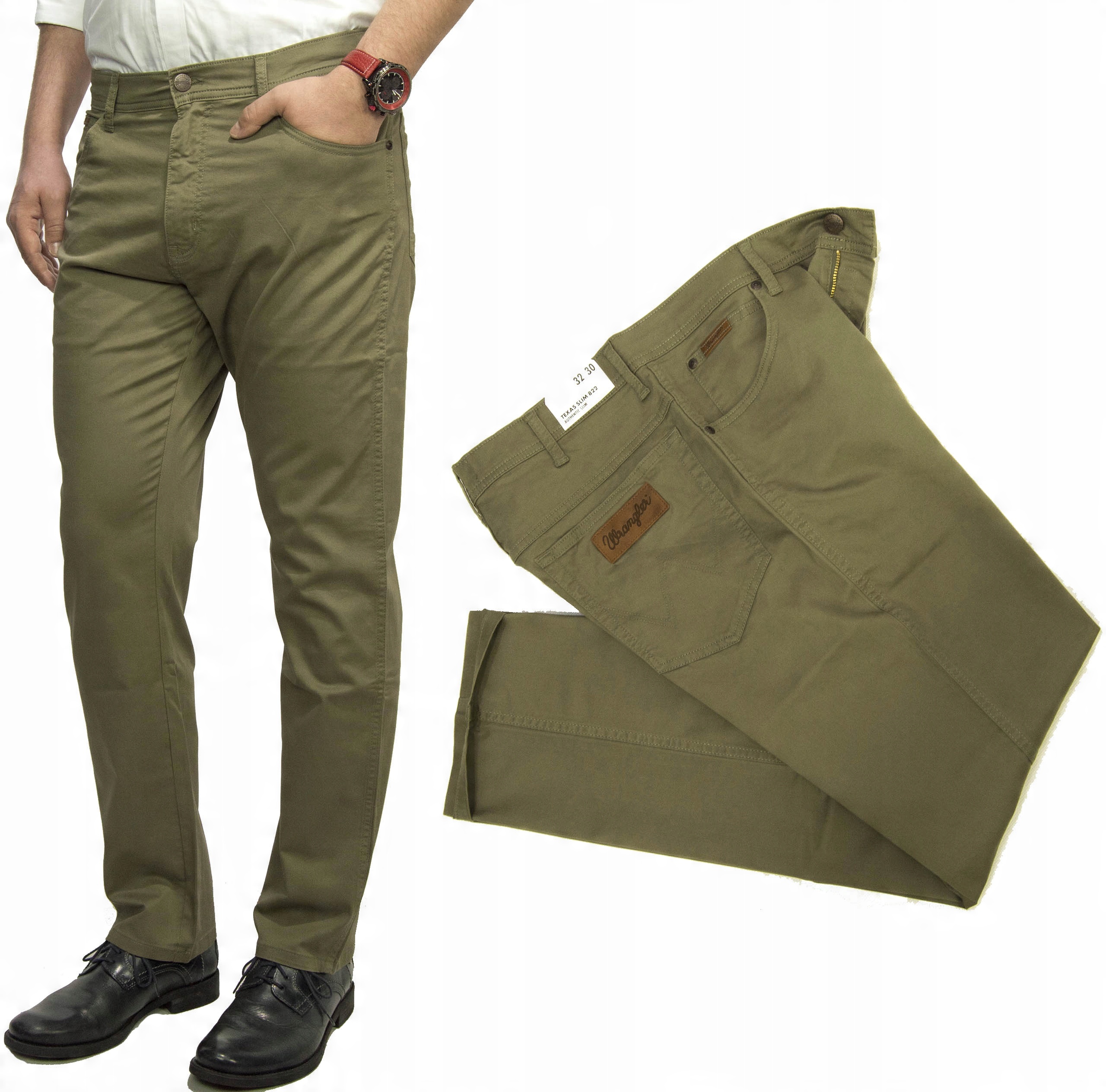 

Wrangler Texas Slim Olive spodnie męskie W32 L32
