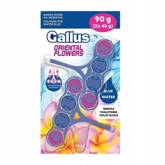Levně 6 x Gallus Wc kostka Přívěsek Orientální Květiny Modrá Voda 2 ks