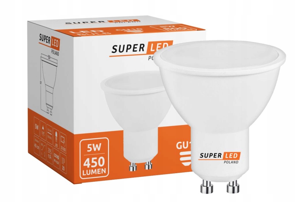 

Żarówka Led GU10 5W 2835 barwa zimna