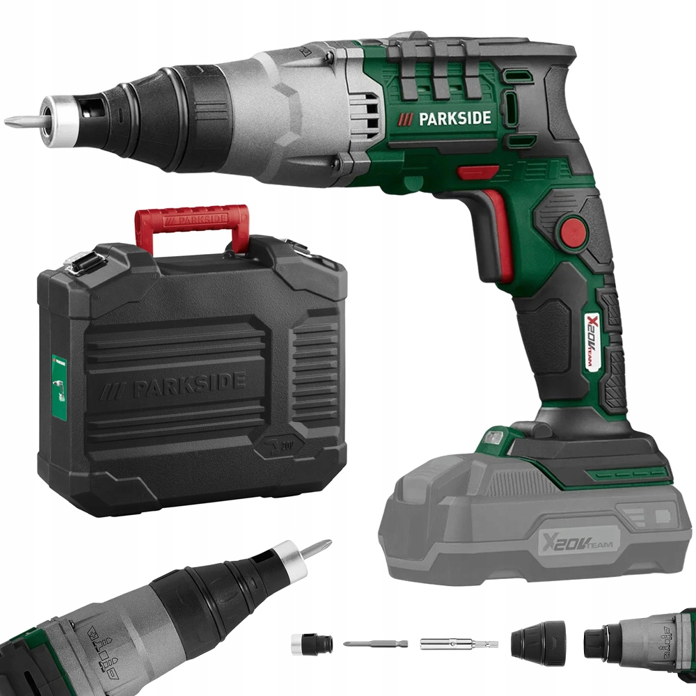 Wkrętarka Akumulatorowa Do Płyt Gk Karton-gips Parkside Ptbsa 20V Walizka