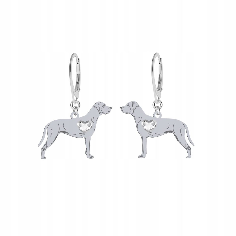 Stříbrné Náušnice se psem Louisiana Catahoula 925 Žena Gravírování Bonus