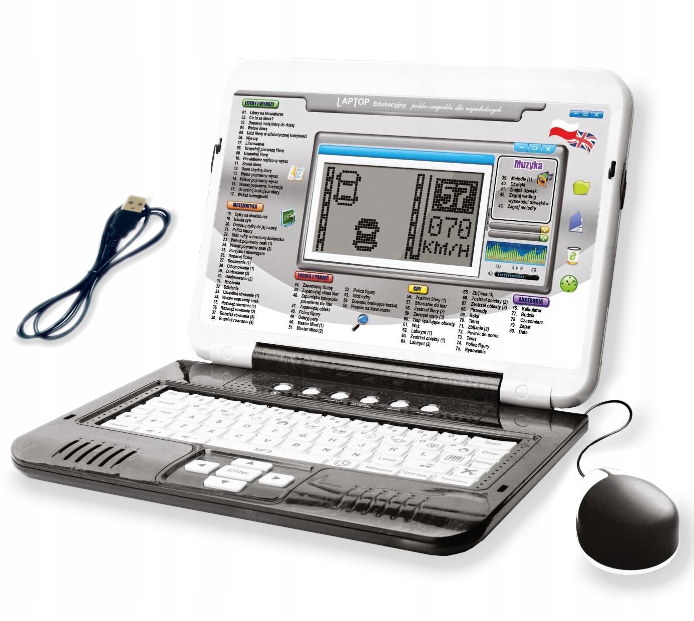 

Laptop Edukacyjny Dla Dzieci Pl/ang 160 Opcji Mysz
