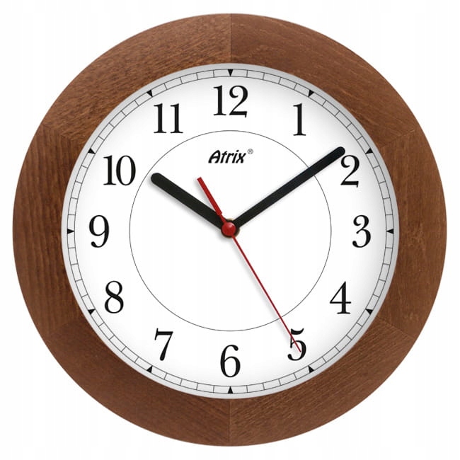 Zegar drewniany solid #1 ciemny dąb/krokowy