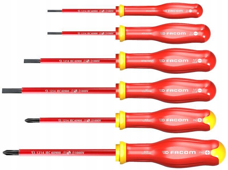 ATPVE.J6PB - ZESTAW 6 WKRĘTAKÓW IZOLOWANYCH PROTWIST 1000V, FACOM, FV