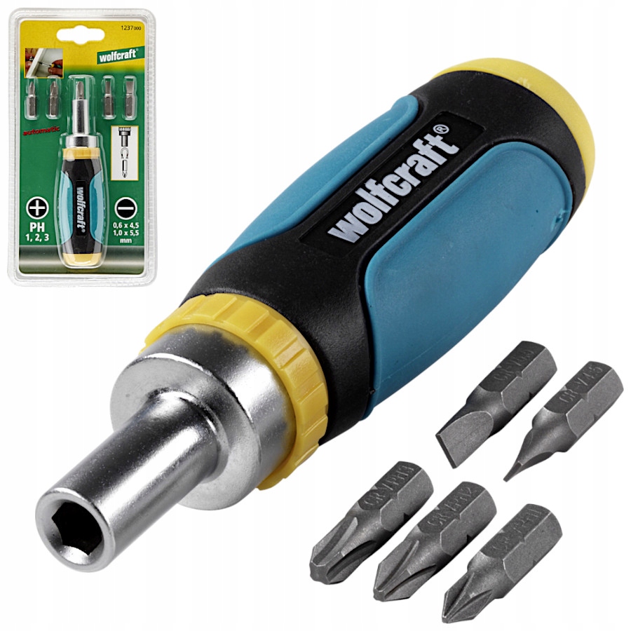

Wolfcraft Wkrętak ręczny z grzechotką 1237000 bity