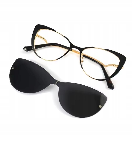 Okulary Damskie Z Nakładkami Przeciwsłonecznymi Oprawki 12