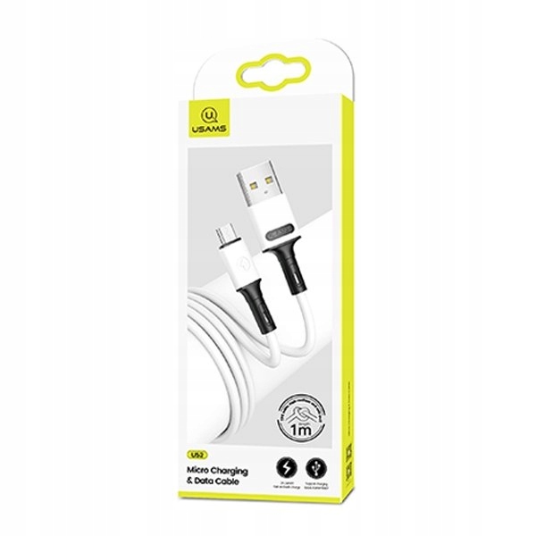 Usams Kabel U52 microUSB 2A Fast Charge1m biały/white SJ435USB01 (US-SJ435)