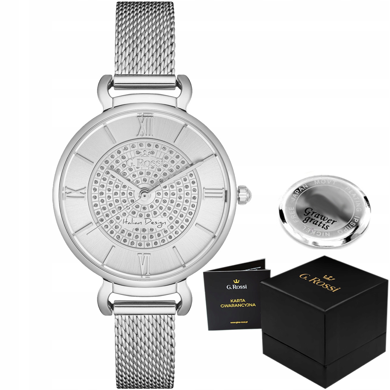 Dámské hodinky G. Rossi Tamira síťovina Krabička