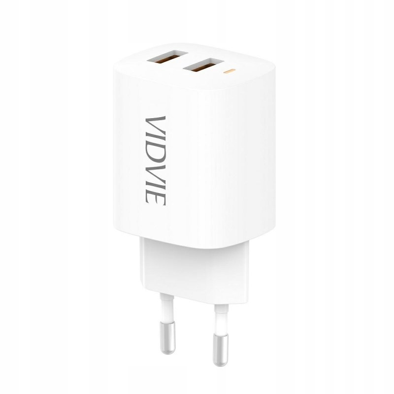 ŁADOWARKA SIECIOWA 2X USB VIDVIE PLE250 2XUSB 2.4A BIAŁA SMART CHARGE