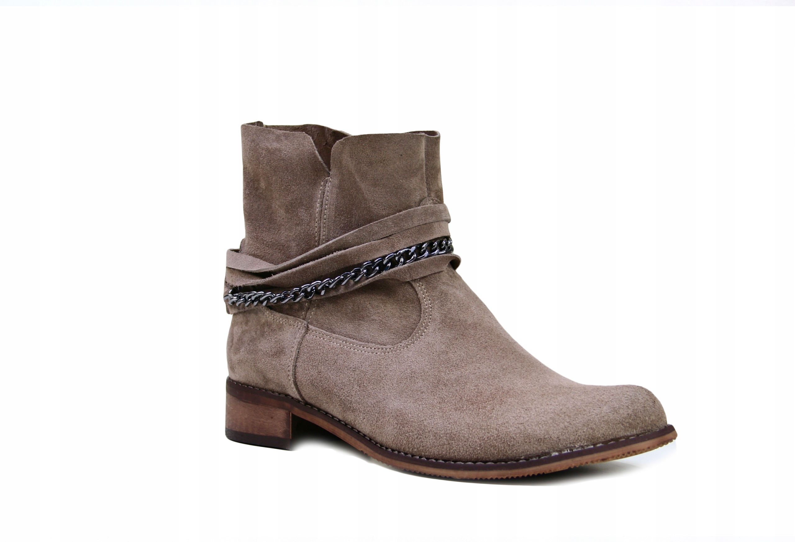 ELLABUT WIOSENNE BOTKI ZAMSZ SKÓRA CAPPUCCINO r39 Marka inna