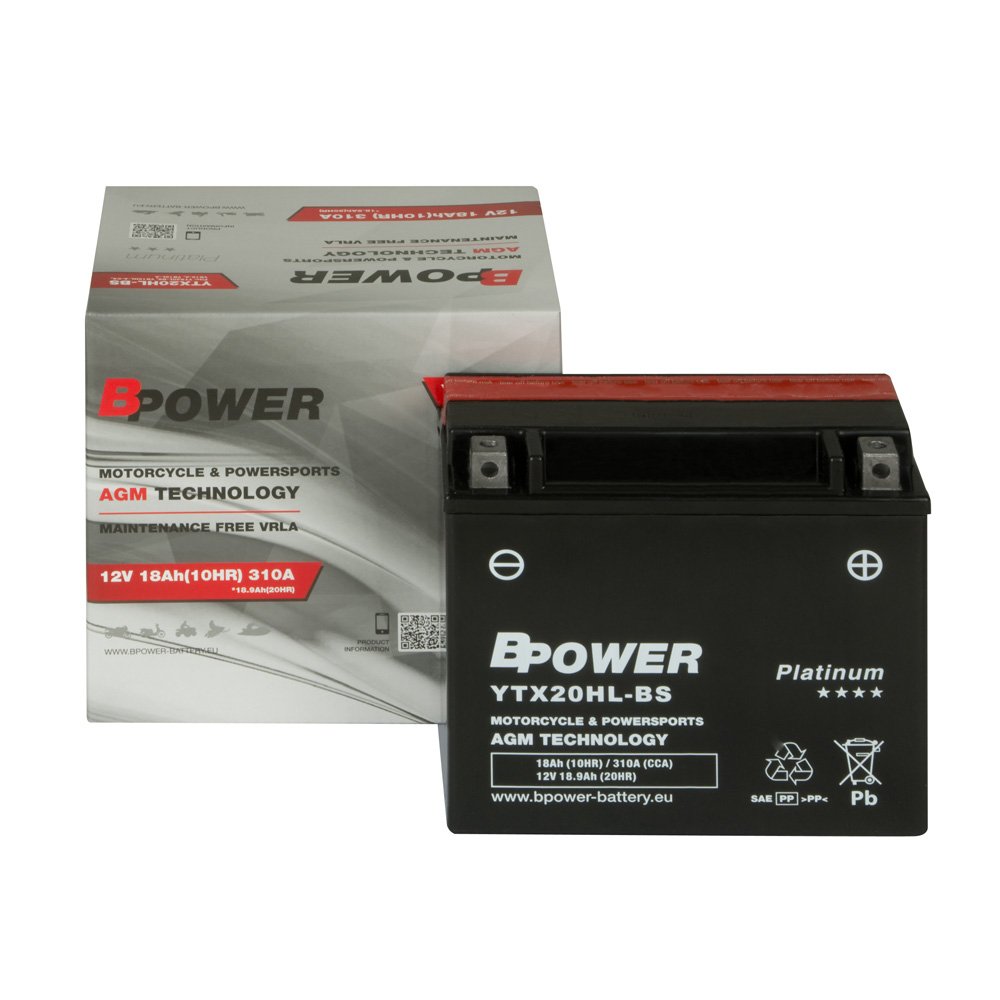 Аккумулятор AGM YTX20HL-BS 12V 18.9 Ah YTX20L YB18L