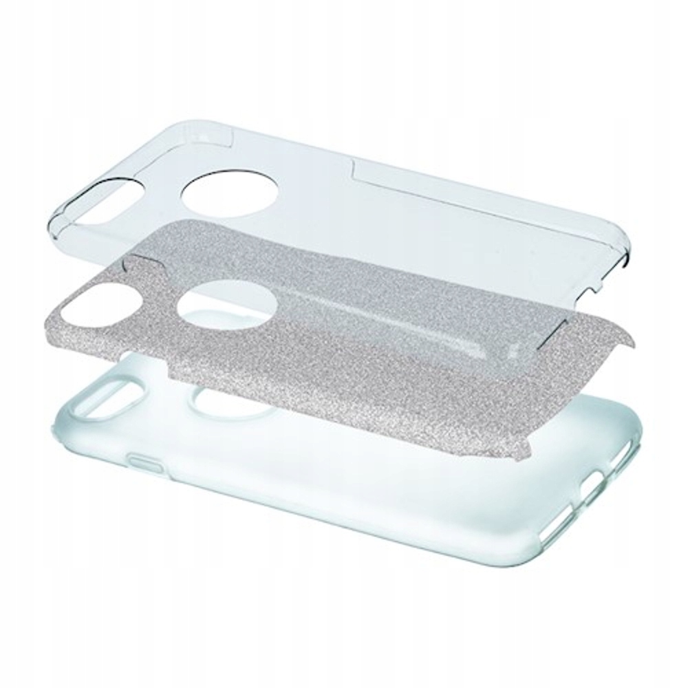 Nakładka Glitter 3w1 do iPhone 16e 17e srebrna Tfo