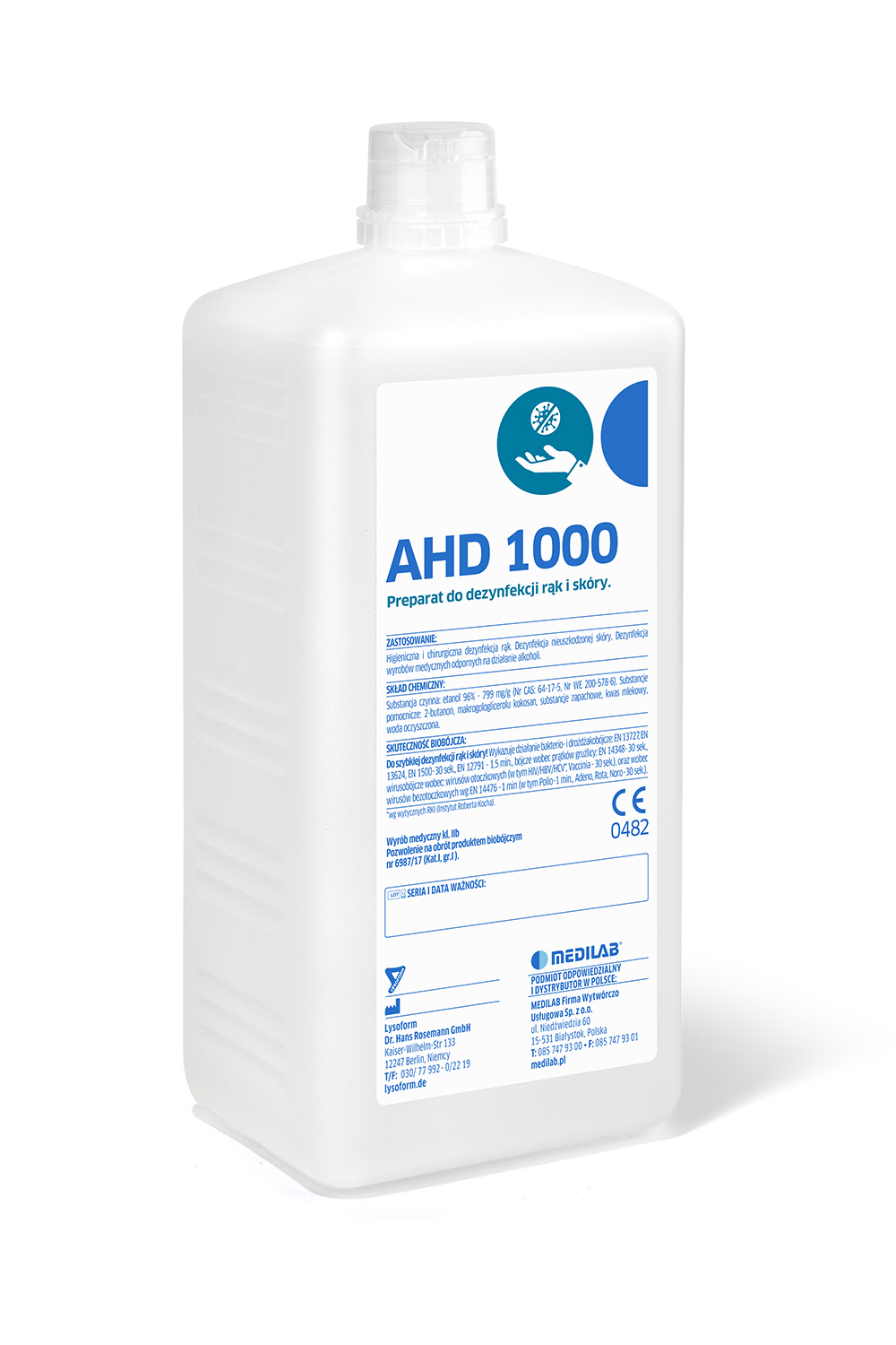 

Ahd 1000 Dezynfekcja Rąk Skóry Powierzchni 1L