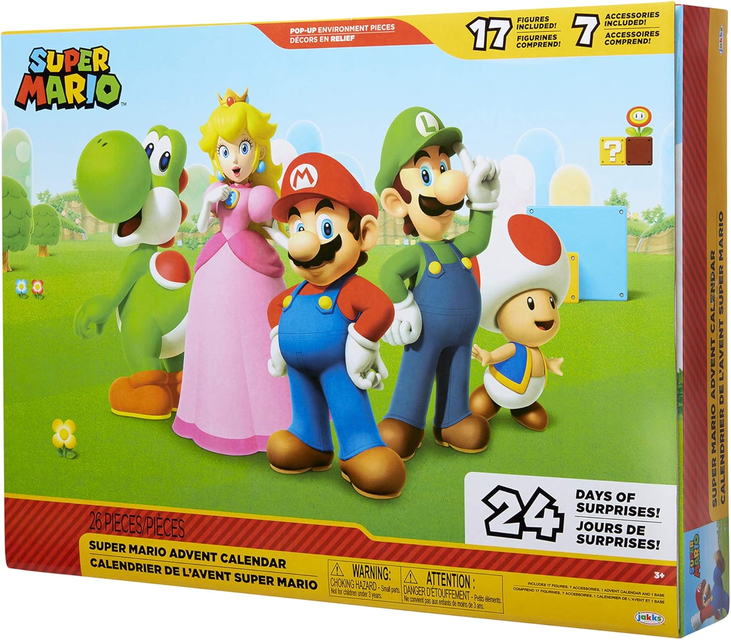 Адвент-календарь Jakks Pacific Super Mario, игровое поле, 17 фигурок и 7 аксессуаров